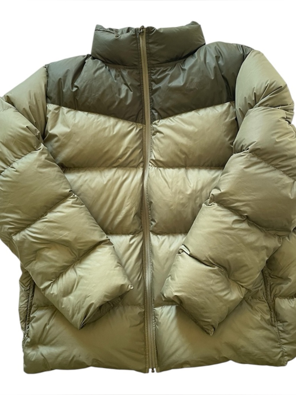 Nike Sportswear unisex 3XL Puffer 550 Goose Down Full Zip Mock Neck Olive Jacket